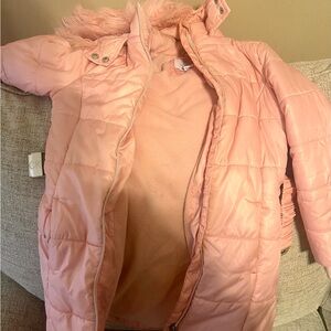 Calvin Klein girls fur coats with attached buckle